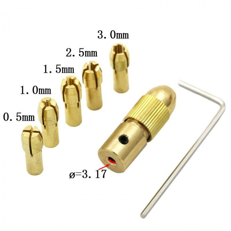 Drill Shaft Chuck 0.5-3mm 6 Set